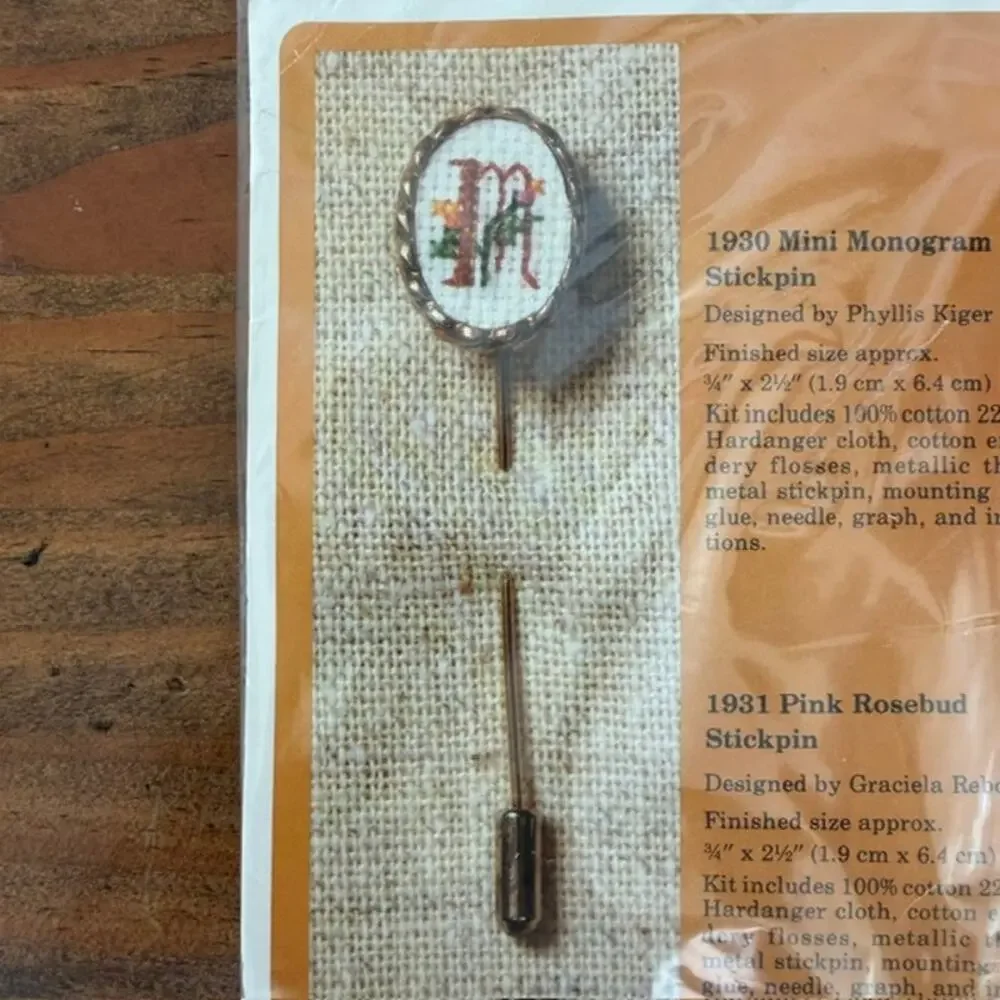 Vintage The Creative Circle #1930 Mini Monogram Stickpin Kit